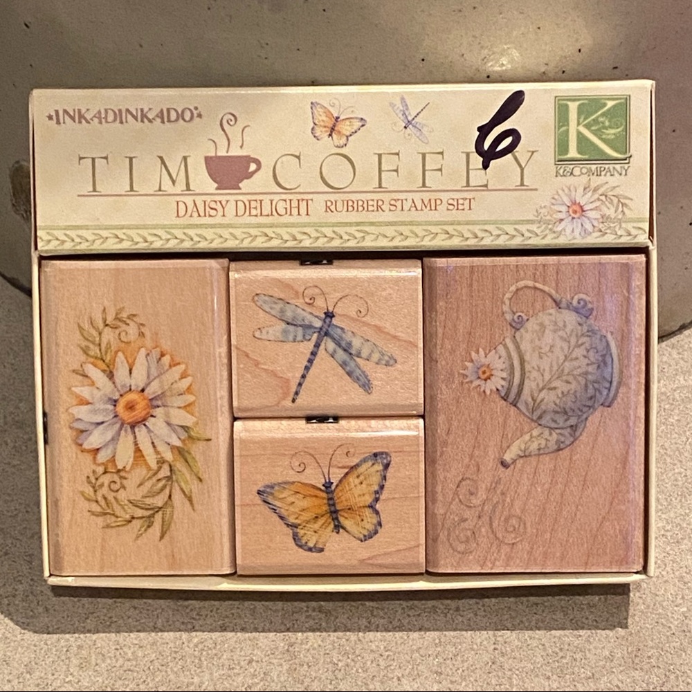 Wood Rubber Stamp Set Daisy Delight Inkadinkado